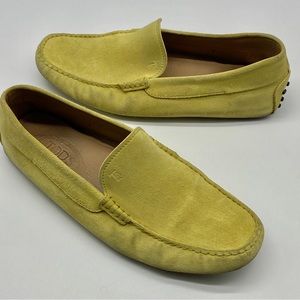 TOD’S GOMMINO YELLOW SUEDE LEATHER DRIVING LOAFER COMFORT CASUAL MENS SHOES 9